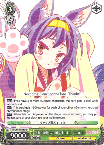 NGL/S58-E023 RR Unbelievably Cute, Izuna - Weiss Schwarz EN Products » WS  Singles ENGLISH » No Game No Life ENGLISH Singles - Treasure Chest Games